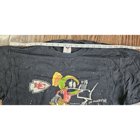 Vintage 1993 Marvin The Martian Kansas City Chiefs Road Games T-shirt XL Black - Picture 11 of 13